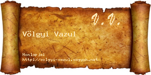 Völgyi Vazul névjegykártya